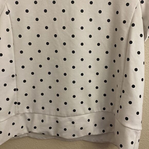 Talbots - white with black polka dots - short sleeve shirt- Size LP - Picture 2 of 5
